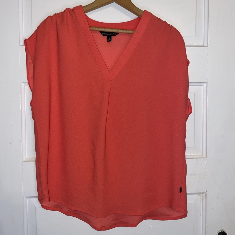 Banana Republic Small‎ Pink Color Lightweight Flowy Sleeveless Cap Shirt